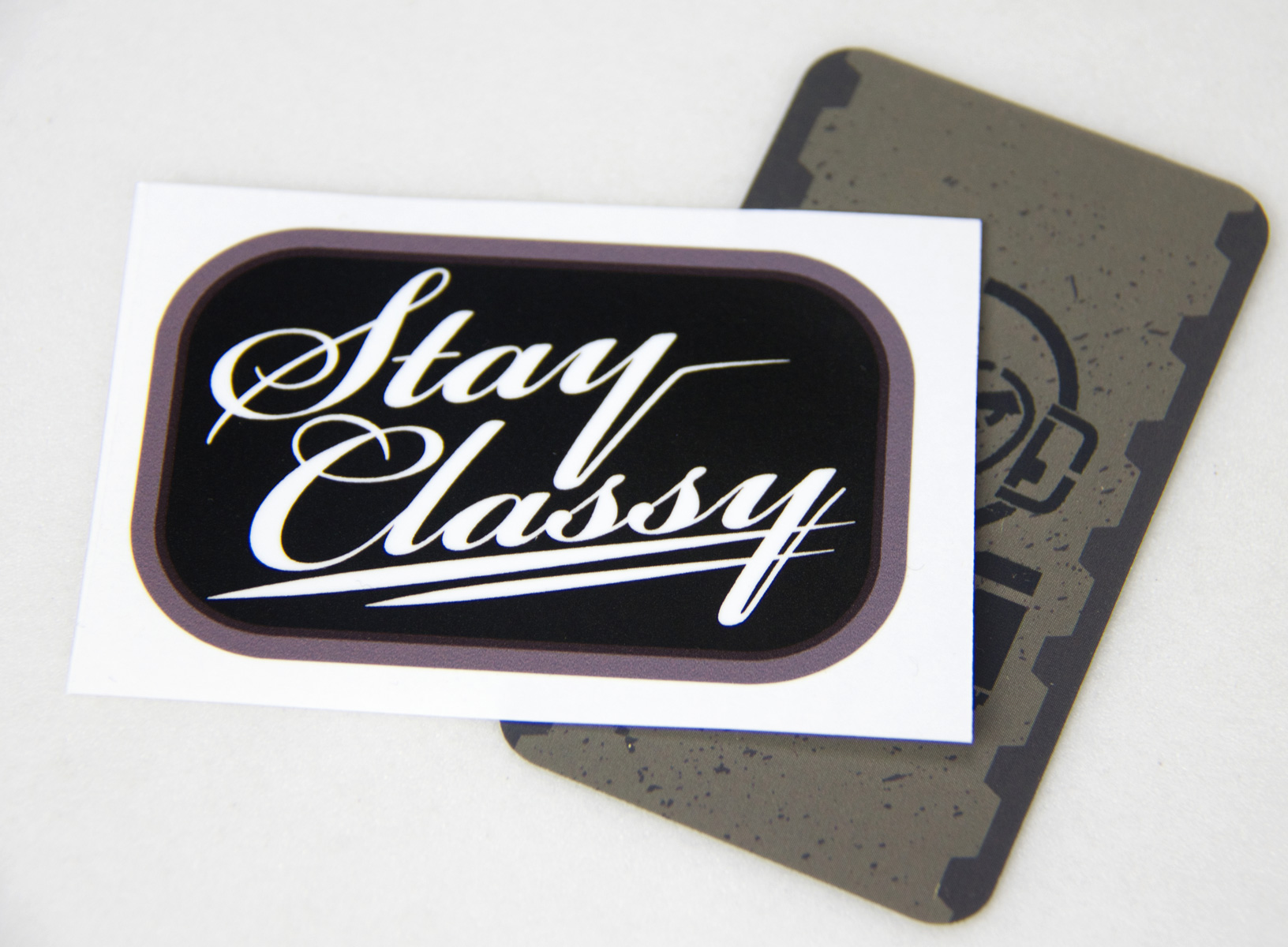 'Stay Classy' JDM Bumper Sticker - Glossy White Vinyl Decal For Car, Truck, Or Girl