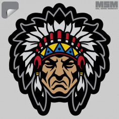 Native American Warrior Head 1 Decal
